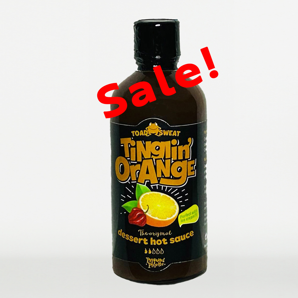 OCTOBER SALE! Toad Sweat Tinglin' Orange Hot Sauce, 100ml glass bottle