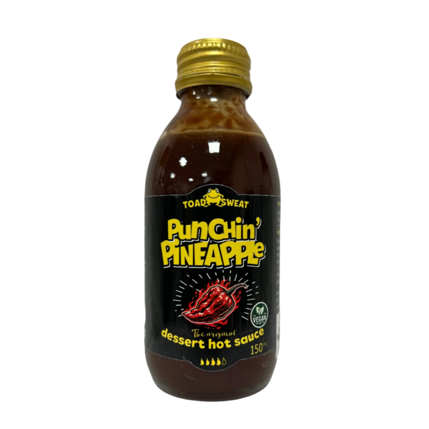 Punchin' Pineapple Toad Sweat Dessert Hot Sauce - Carolina Reaper Edition, 150ml (5oz) glass bottle