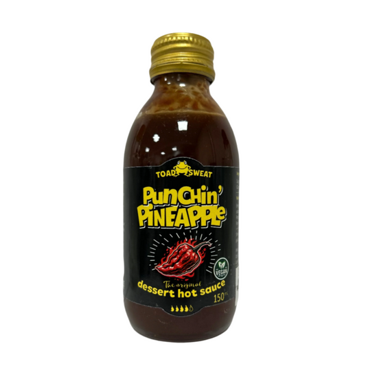 Punchin' Pineapple Toad Sweat Dessert Hot Sauce - Carolina Reaper Edition, 150ml (5oz) glass bottle